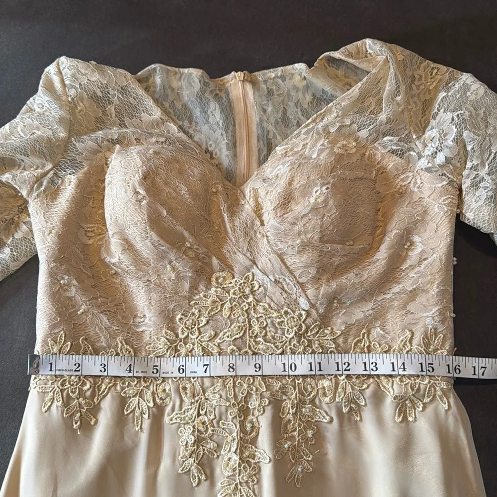 Women’s Full Length Chiffon & Lace Dress Mother of the Bride or Groom Size 10 - Image 10