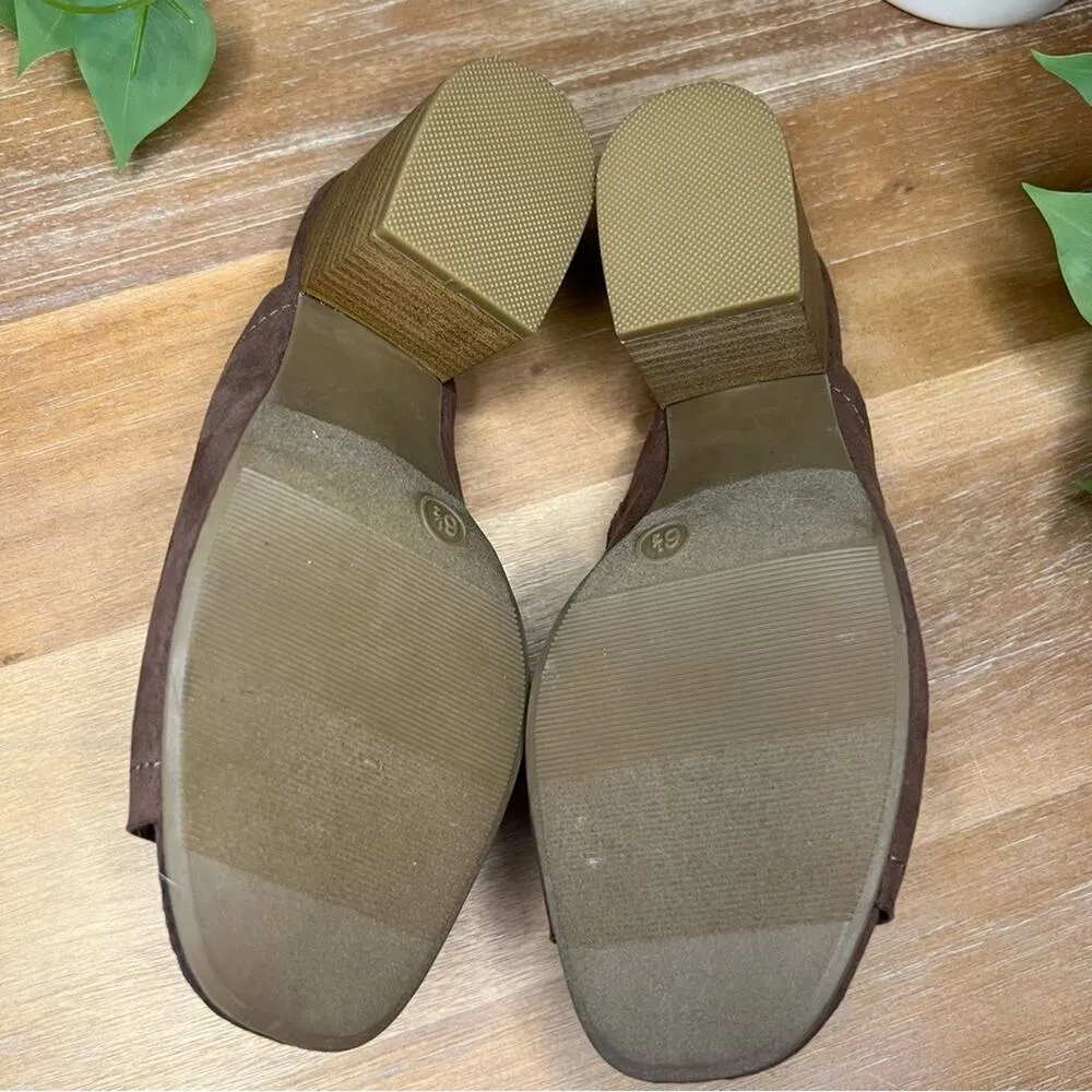 Universal Thread Norelle Microsuede Stacked Open Toe Mules Heel Size 6.5 - Image 6