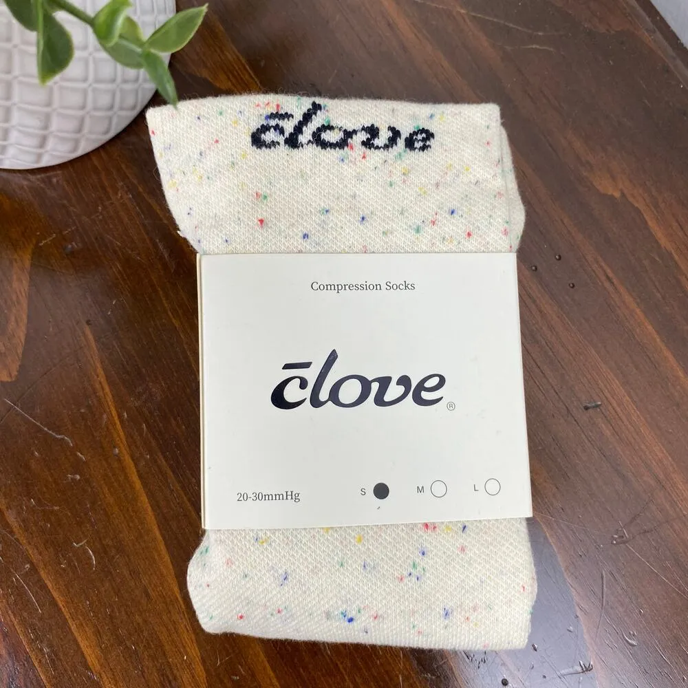 Clove Shoes Compression Socks Celestial White Small Multicolor Speckled - Image 2