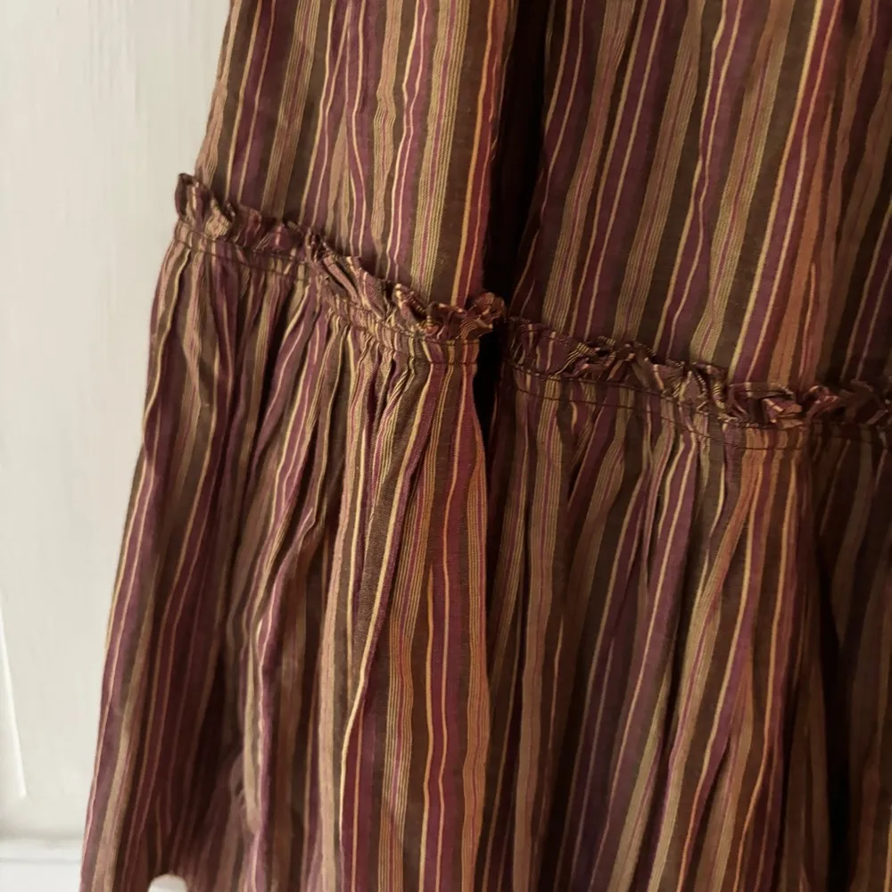 Ulla Johnson Severine Skirt Mulberry Striped Tiered Midi Skirt‎ Size 4 Small - Image 7