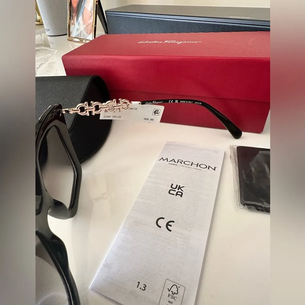 SALVATORE FERRAGAMO Gancini 51MM Rectangle Sunglasses - Image 13