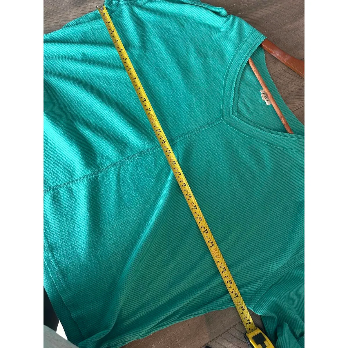 POL Wide Sleeve Oversized Thermal Knit Top Teal Blue / Green Women’s size Small - Image 7