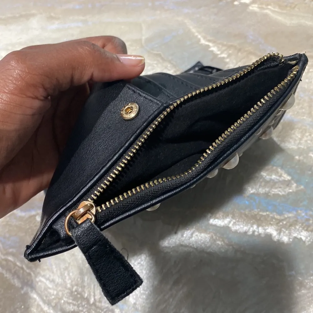 Stradivarius Black with pearls Wallet (Preowned) - Image 8