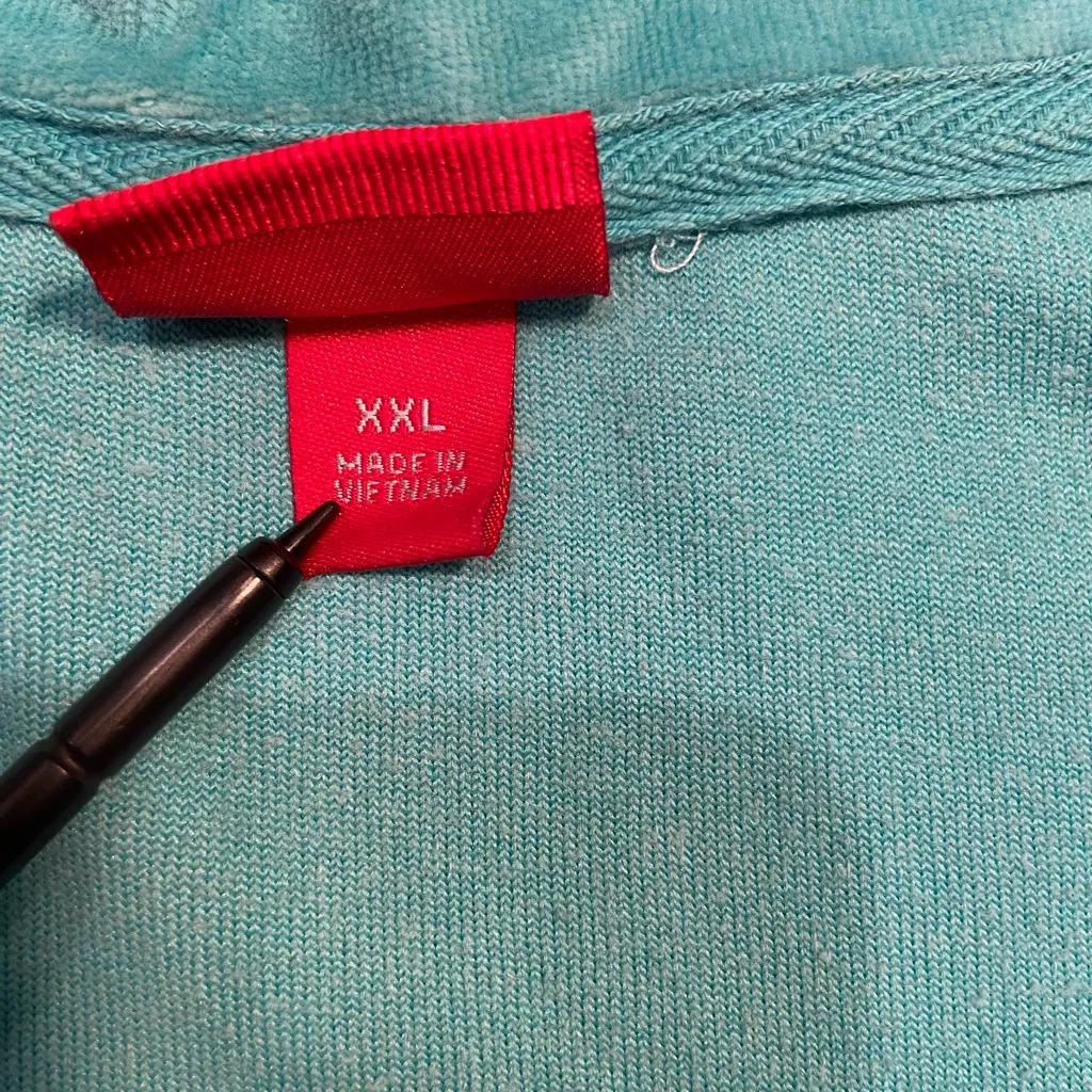 Mossimo Track Jacket, zip up, pockets, velour like fabric,‎ size XXL Blue - Image 4