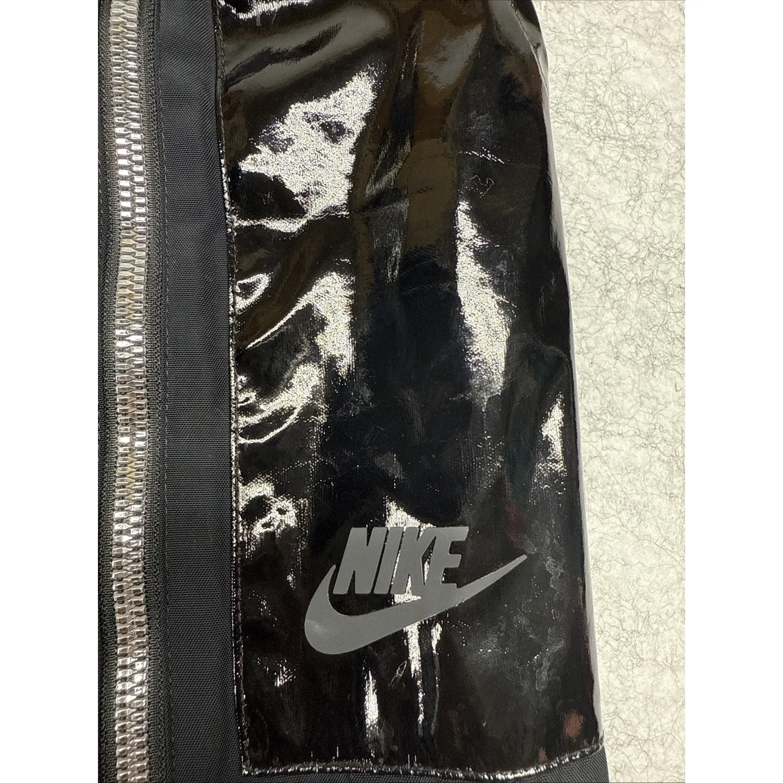 Nike Jogger Womens Small Black‎ Tech Wear Street Wear Glossy Zippers Baggy $110 - Image 2