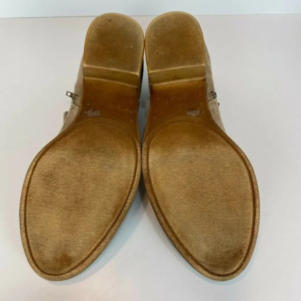 Lucky Brand Ankle Booties 7.5 Brown Suede Leather‎ Stacked Heel Zip Brett - Image 8