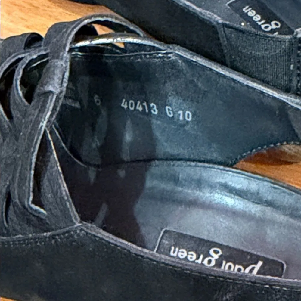 Paul Green Women’s Trisha Slingback Peep Toe Sandals Heels Black Suede Size 10 - Image 6