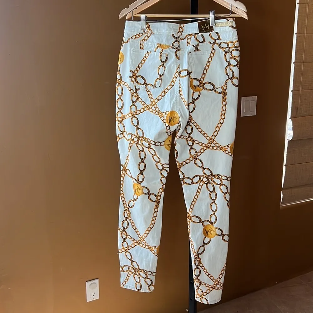 Nicki Minaj High Rise White Gold Chain Pants Sz 11/12 NEW!! - Image 7