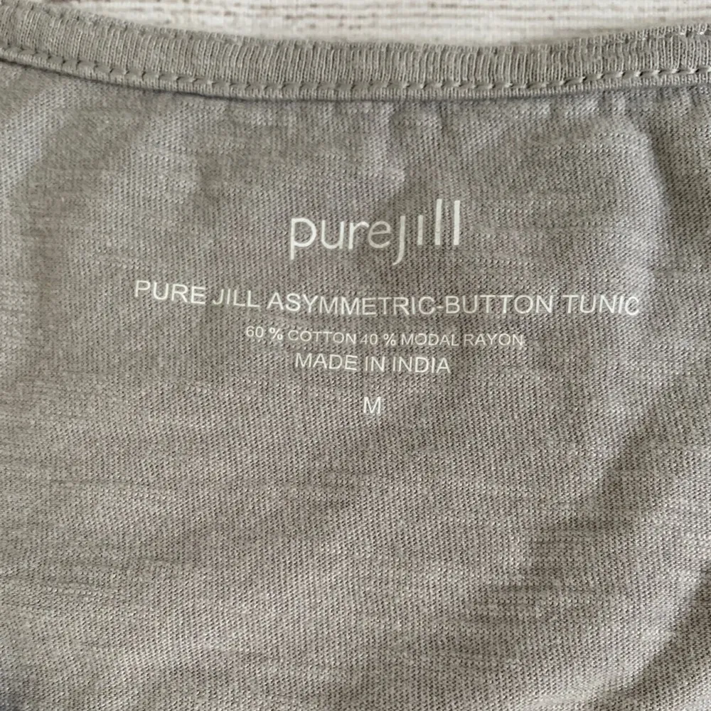 J Jill Pure Jill Gray Asymmetrical Button Tunic Size M - Image 4