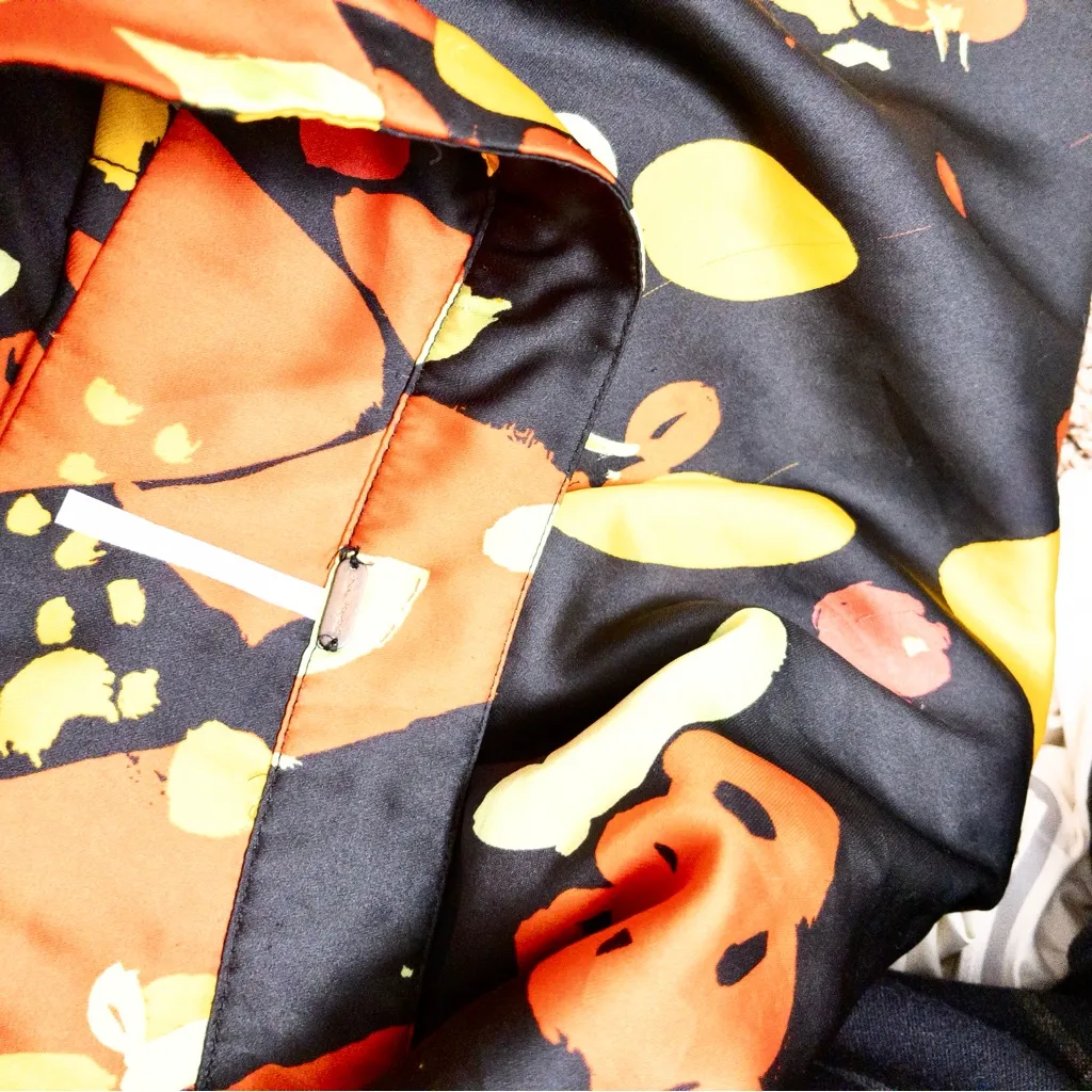 Free People Normani Bias Printed Satin Midi Skirt 0 Fruity Pop Black High Waist - Image 13