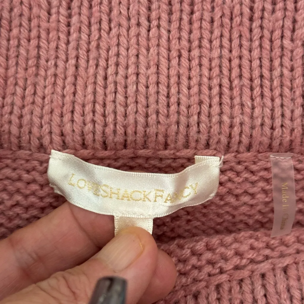 LoveShackFancy Oxford Wool Blend Mini Sweater Skirt in Pink Size S - Image 8