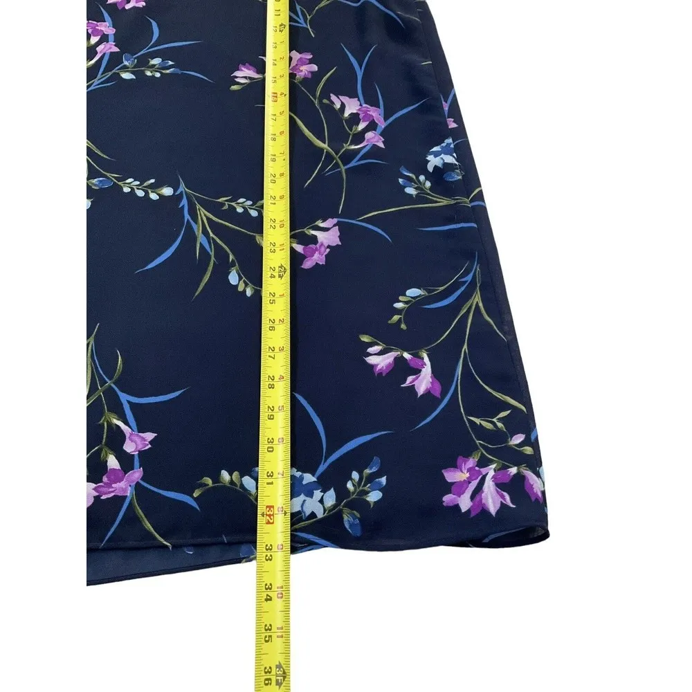 Jaclyn Smith Classic Women Size XL Blue Floral Skirt Midi Side Zip 7-221 - Image 5