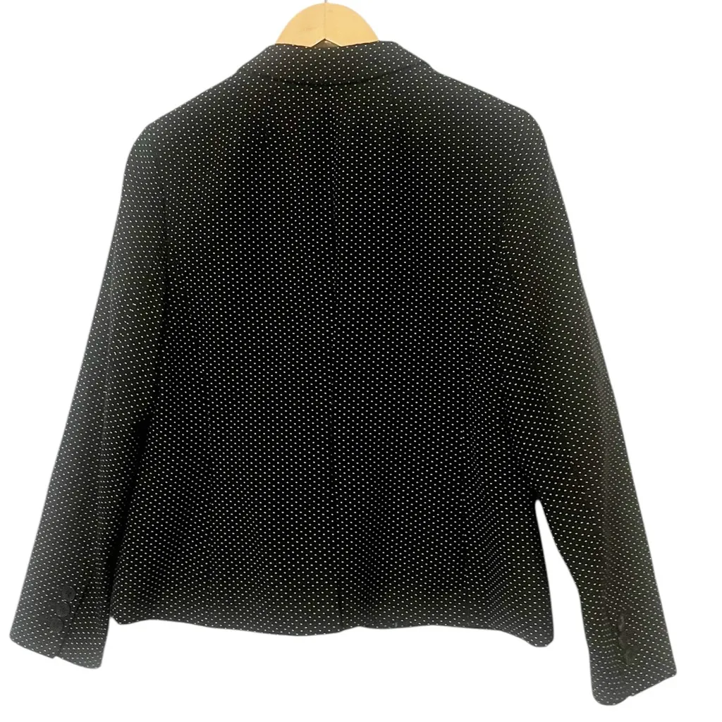 Talbots‎ Black and White Polka Dot Wool Blend Blazer Size 8 - Image 2