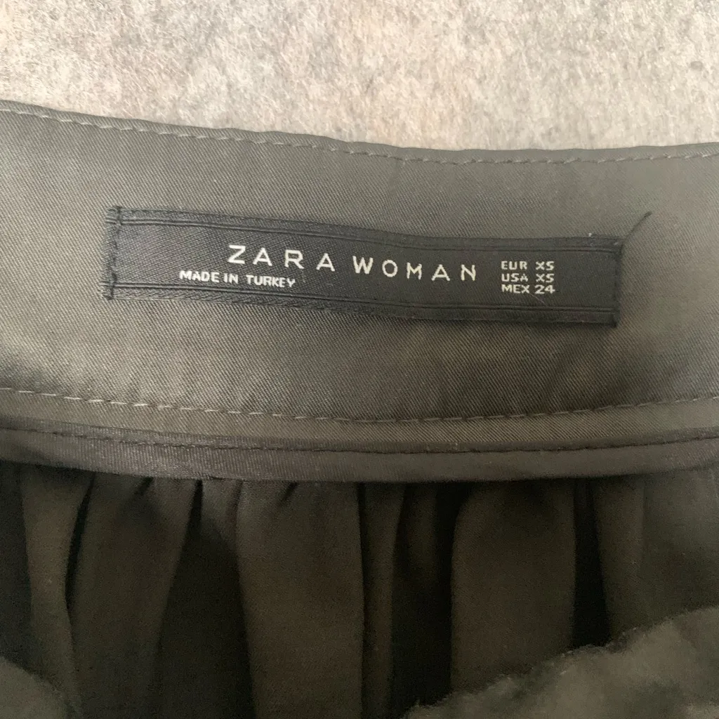 Zara Women Size XS Midi Retro Flare‎ Modest Skirt Pockets - Image 4