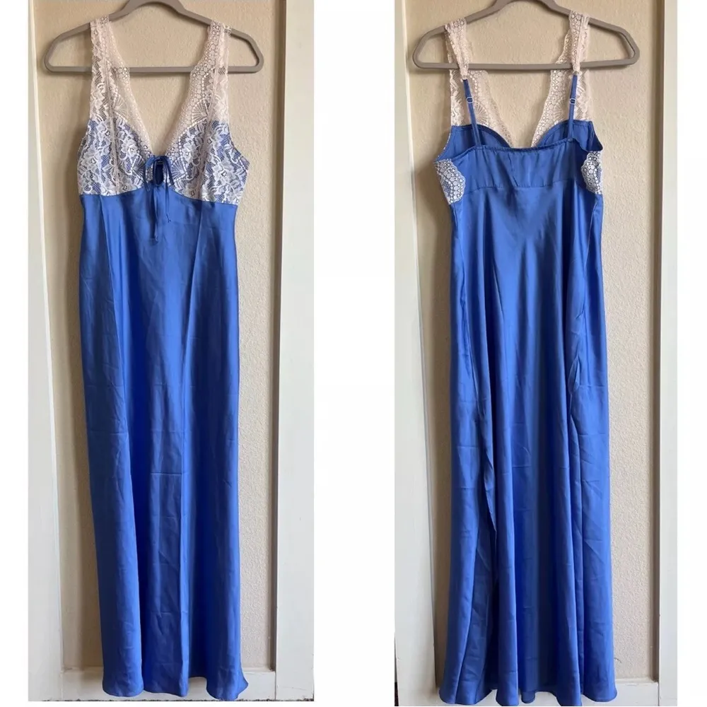Free People X Revolve Countryside Blue Lace Maxi Slip Dress Sleep Sexy Lingerie - Image 3