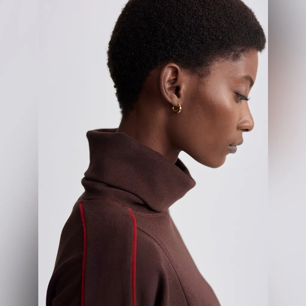 Varley Ariana High Neck Midlayer Red Chocolate Marl/ Red Dahlia size XS - Image 3