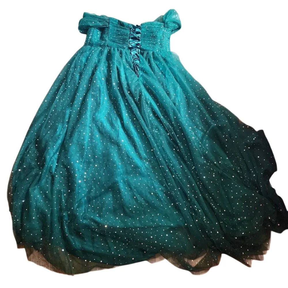 Green & Silver Stars & Moons Sequined Formal Dress (28W) - Image 7