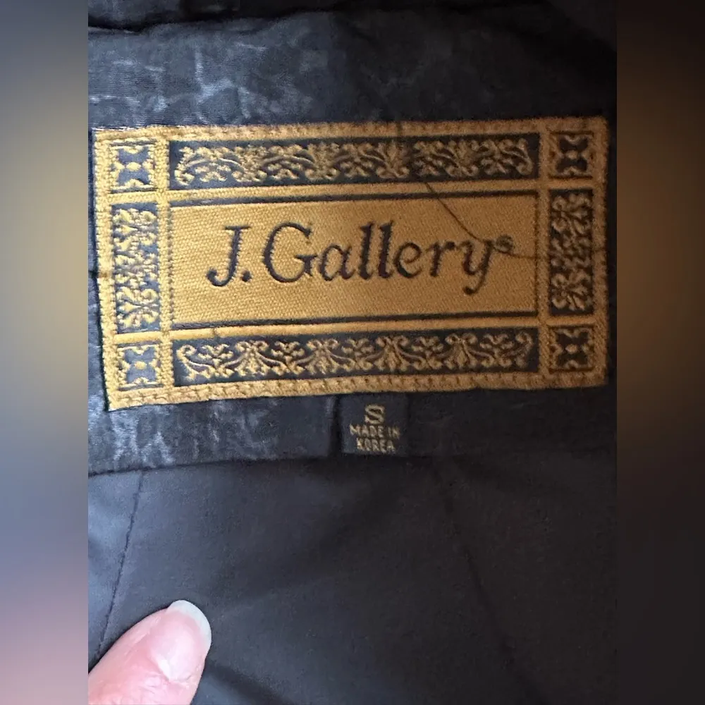 J.  Black Vintage Long Puffer Coat W Duck Down. Has Zipper & Buttons SZ S - Image 9