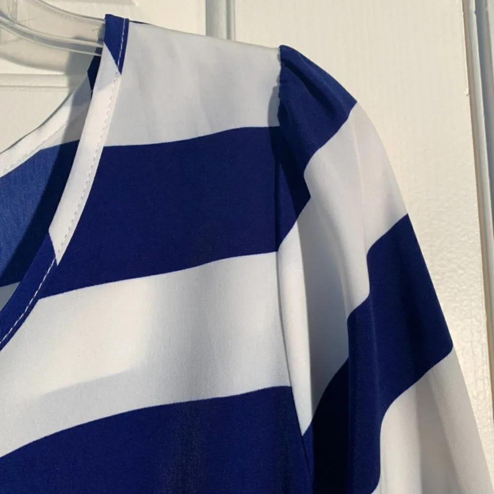 Cremieux 3/4 Sleeve Stripped Blouse - Image 4