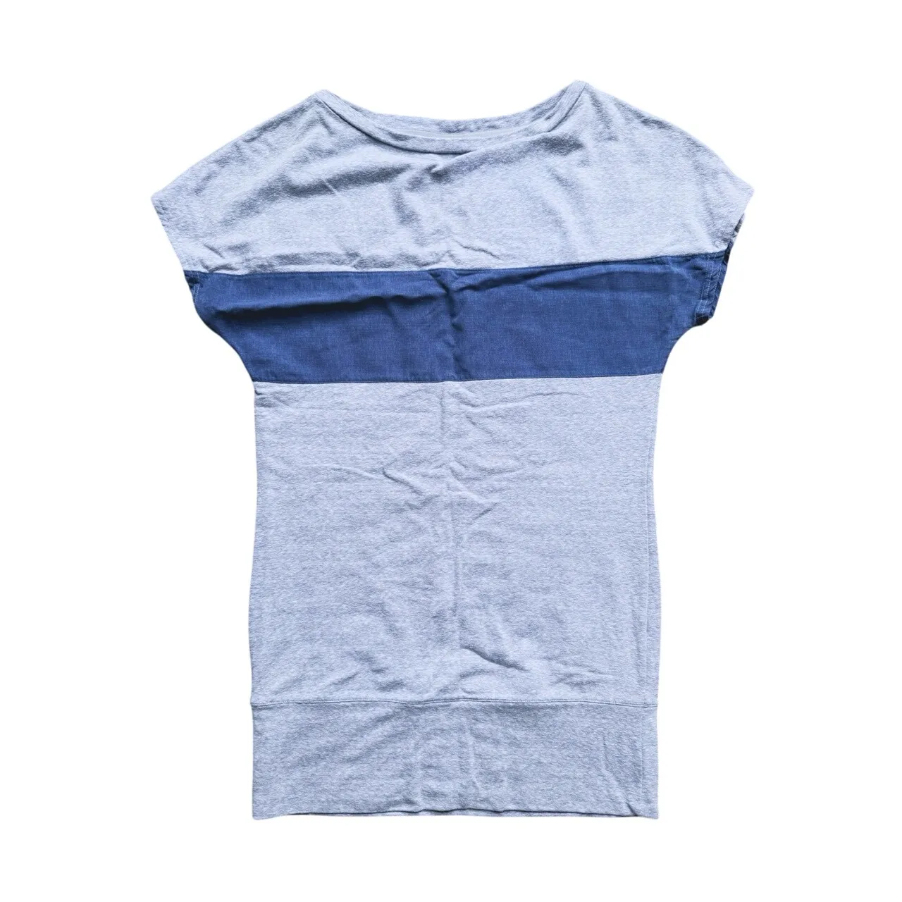 Athleta Energize Yoga Tunic Dress Top Small Casual Stretchy Fit Blue Striped - Image 3