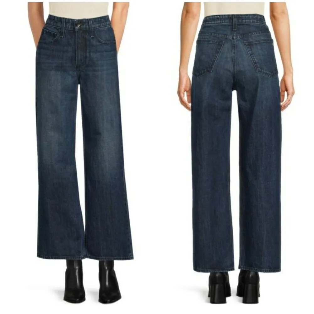 💕RAG & BONE💕 Lori Mid-Rise Wide-Leg Jeans ~ Dark Wash Blue 28 NWT - Image 4