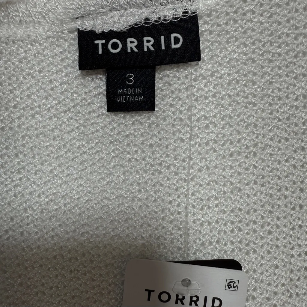 NWT Torrid Slub Hacci Open Front Cocoon Cardigan  - Cloud Dancer 3x - Image 6