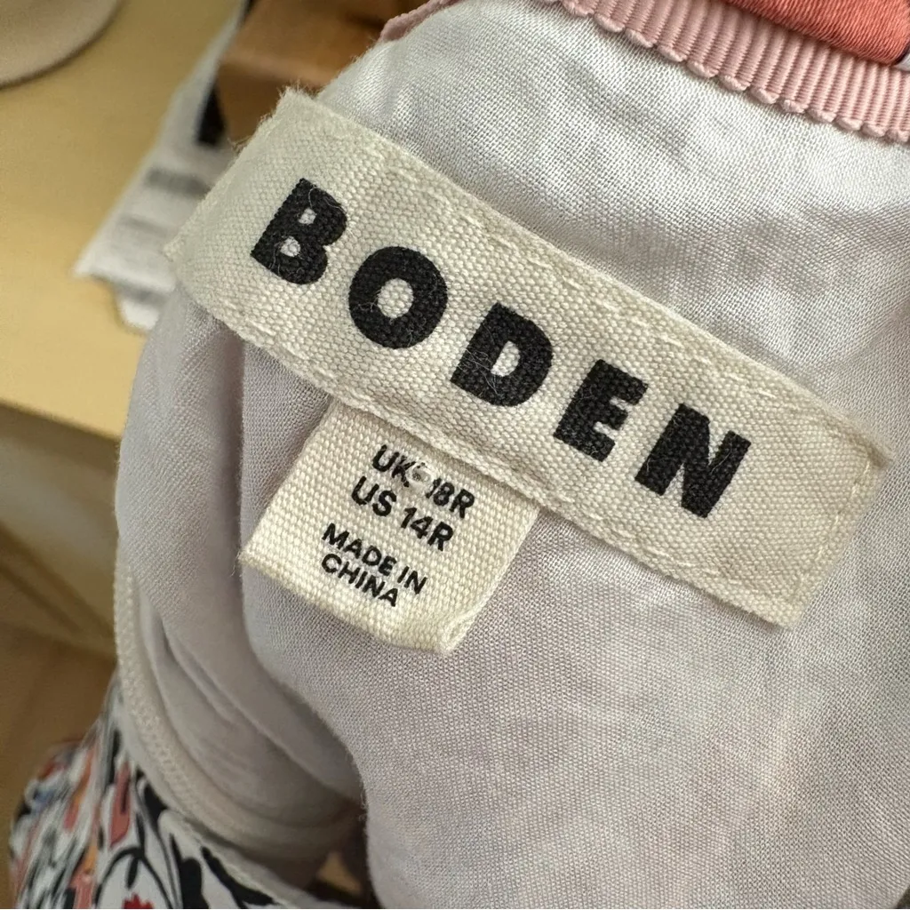 BODEN‎ Cotton Mini Shift Dress Enchanted Bloom Floral Red Orange Size 14R - Image 7