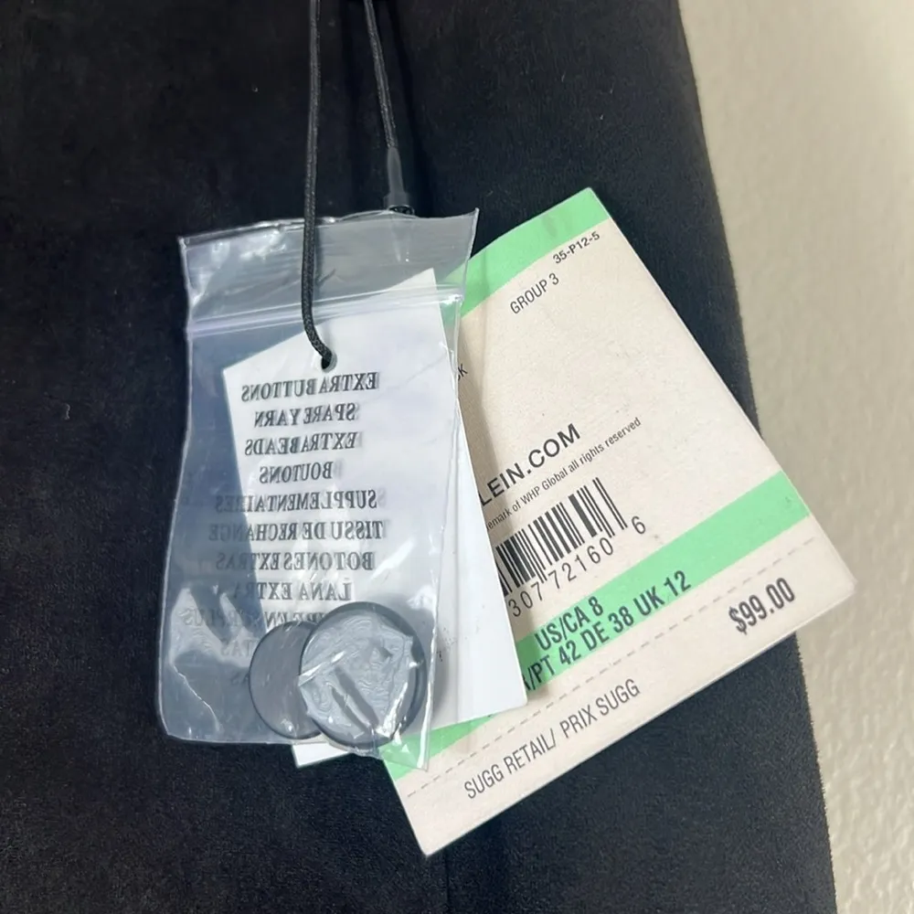 Anne Klein NWT Black Faux Suede Cargo Asymmetric Skirt - Image 5