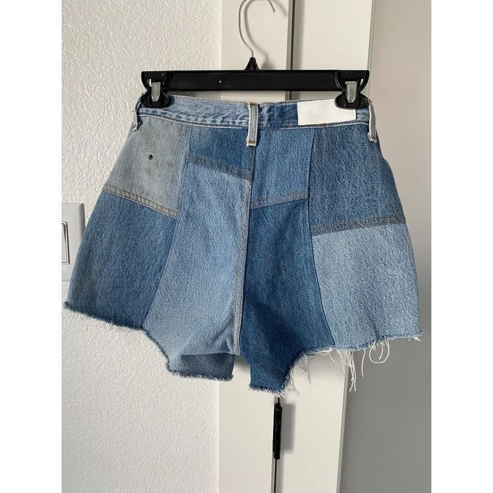 $295 NWT RE/DONE x LEVI'S INDIGO 70s PATCHED SHORTS SZ 26 - Image 8