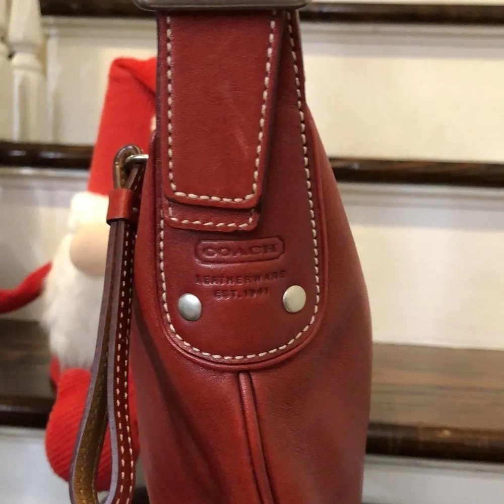 COACH Legacy Red Leather Feeder Bucket Adjustable Crossbody Shoulder Bag Vintage - Image 14