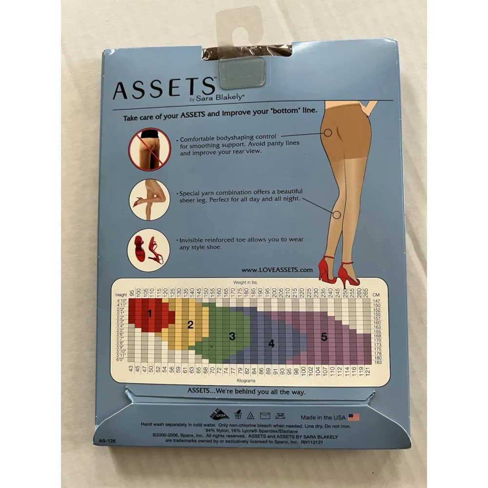 NEW Assets by Spanx Sara Blakely Fabulous Bodyshaping Pantyhose Brown 5 Sheer - Image 2