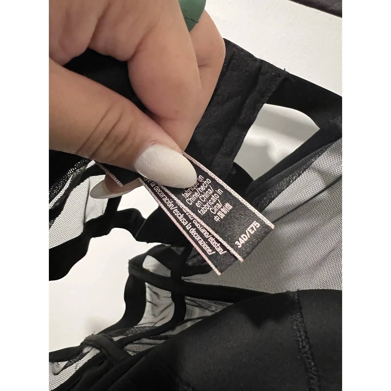 Victoria's Secret Very Sexy Lined Balconet Black‎ 34D Bra - Image 4