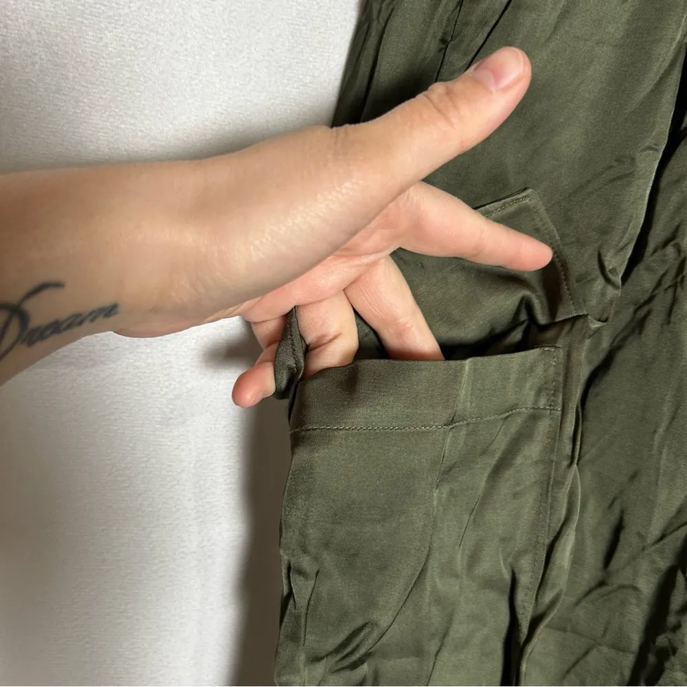 L’Agence Green Satin Cargo Pants Size 0 - Image 4