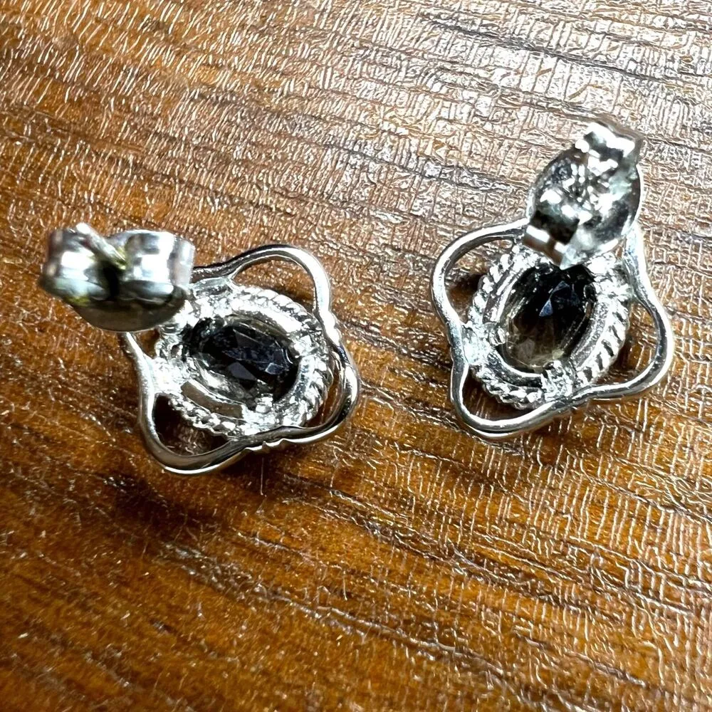 Peora Womens Stud Post Earrings Smoky Quarts and 925 Sterling Silver Brown - Image 7