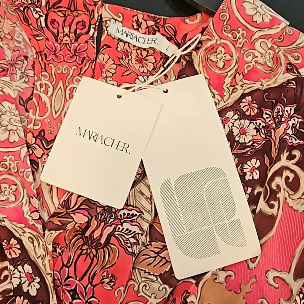 💕MARIA CHER💕 Rosario Short Dress ~ 100% Silk Besalu Pink Large L NWT - Image 15