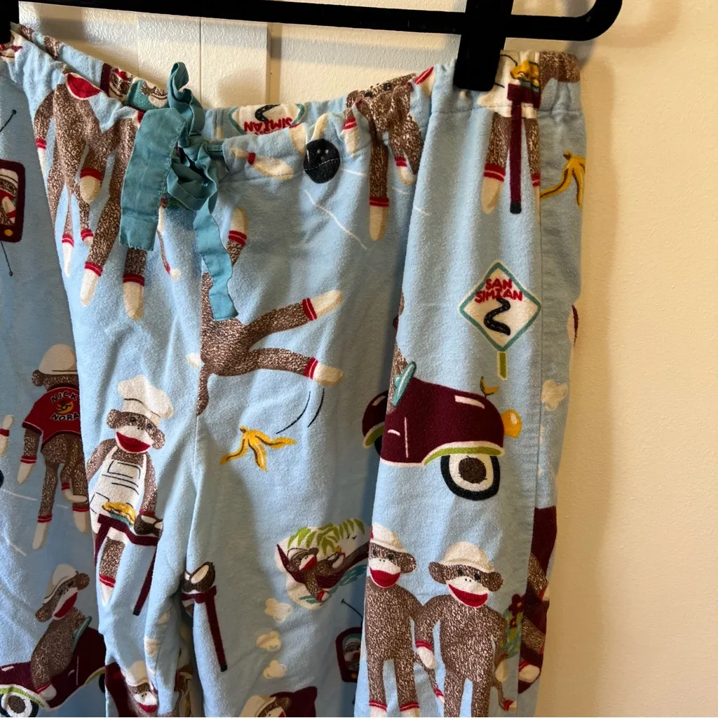 Nick & Nora Women’s Sock Monkey Bowling Slumber Pajama Pants Size Large - Image 4