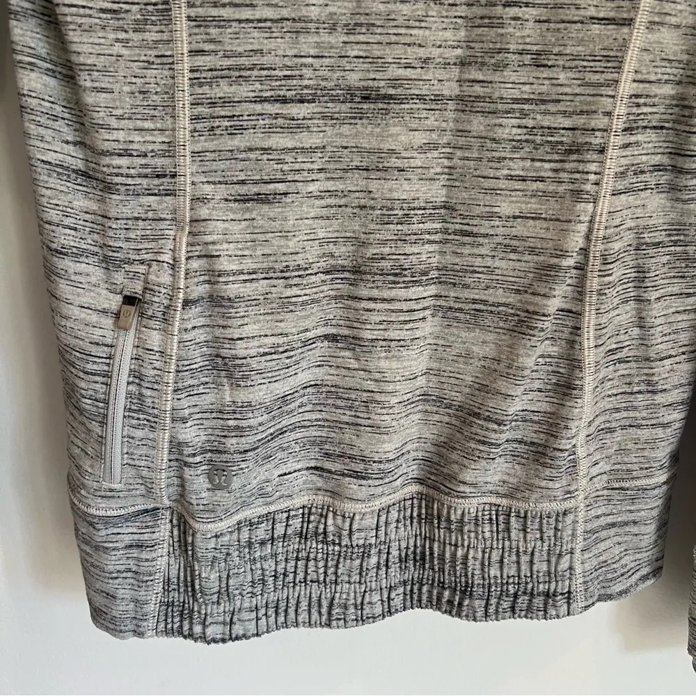 Lululemon Think Fast Hoodie Space Dye Camo White Gray Multi / Silver Spoon | 4 - Image 10