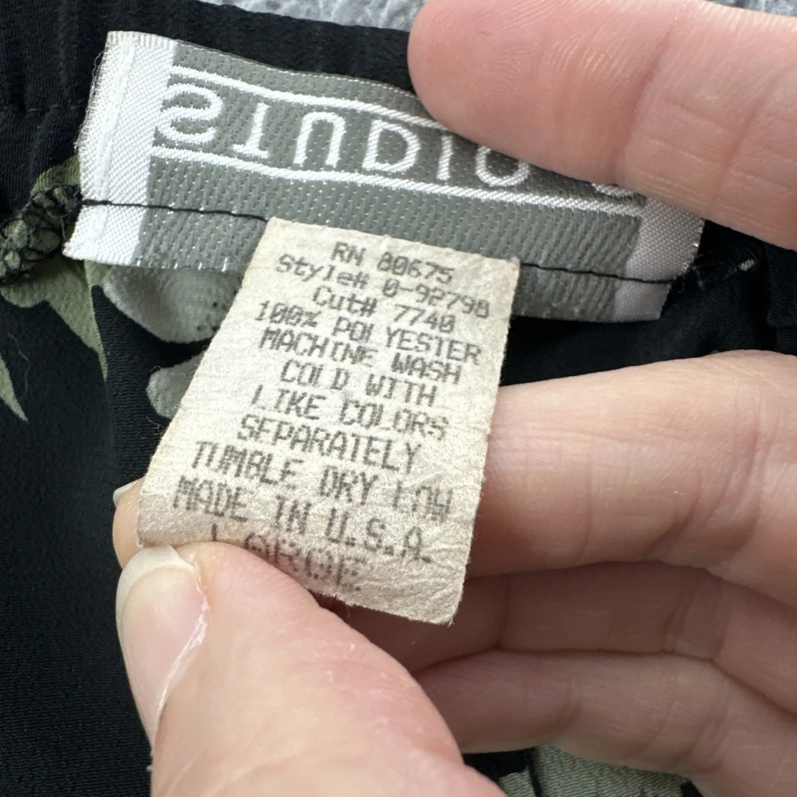 Vintage Studio C Floral Maxi Skirt Cottage Grunge Dark Romantic Women's Large Black - Image 4