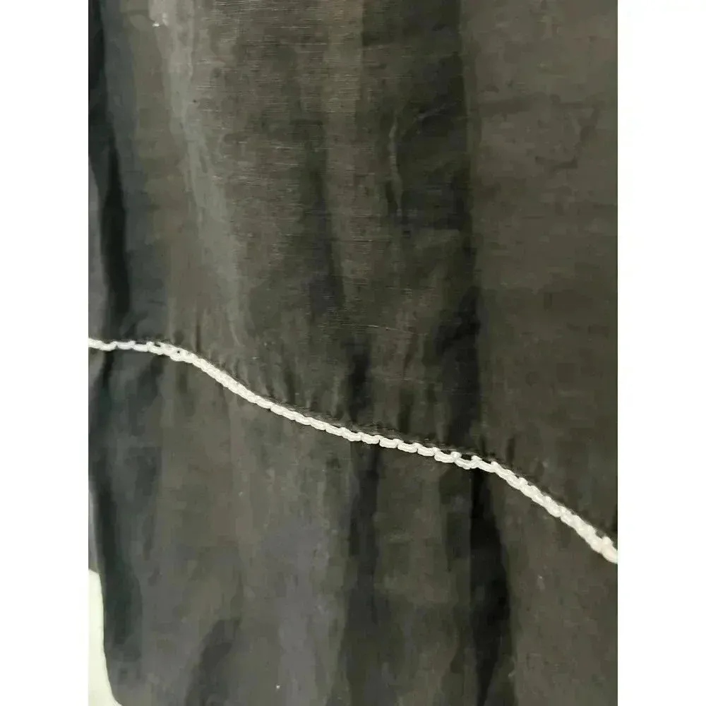 ISLAND REPUBLIC 100% LINEN MAXI SKIRT SIZE LARGE Black - Image 3
