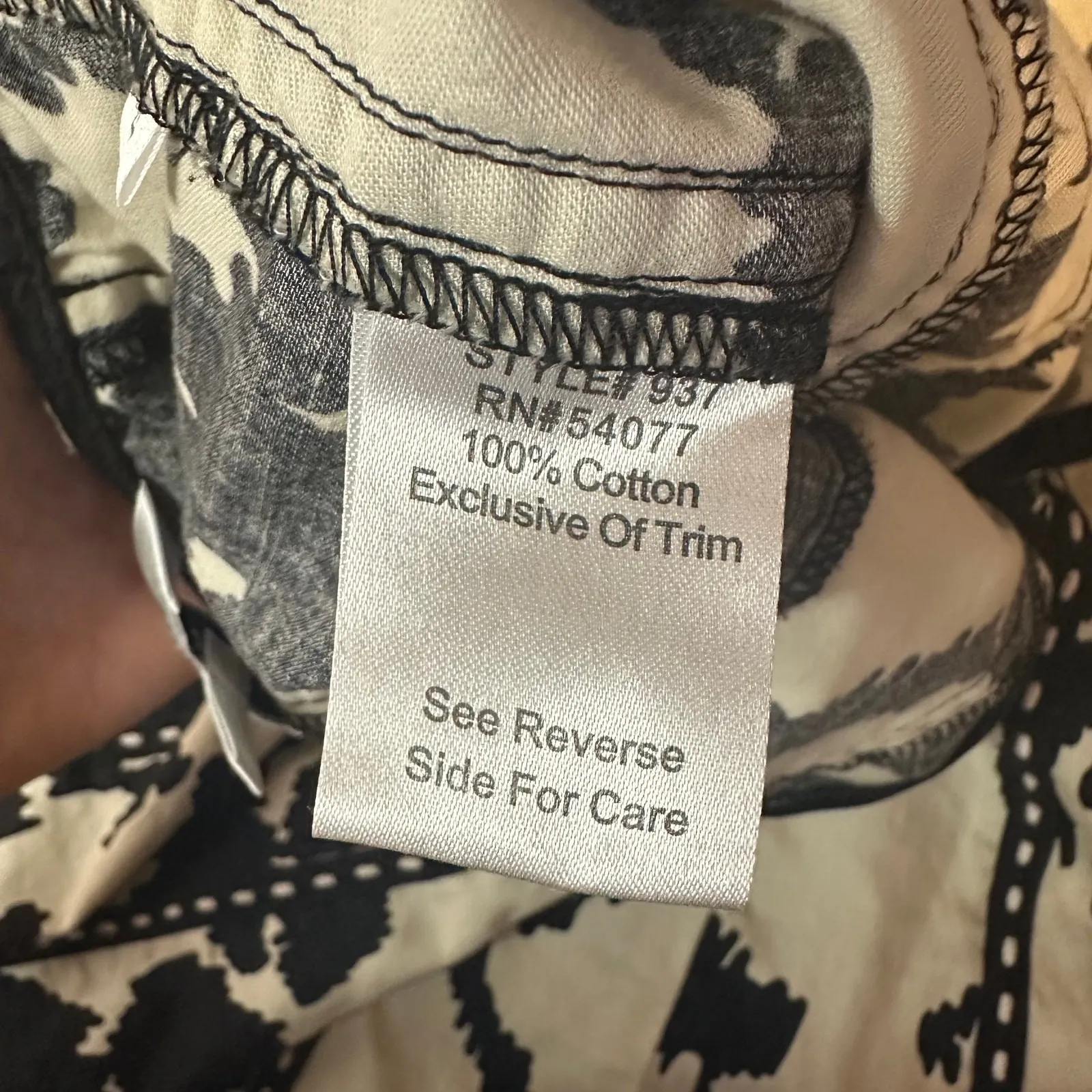 Cabi Western Black White Cotton A-Line Knee Length Style Skirt Size 4 Style 937 - Image 6