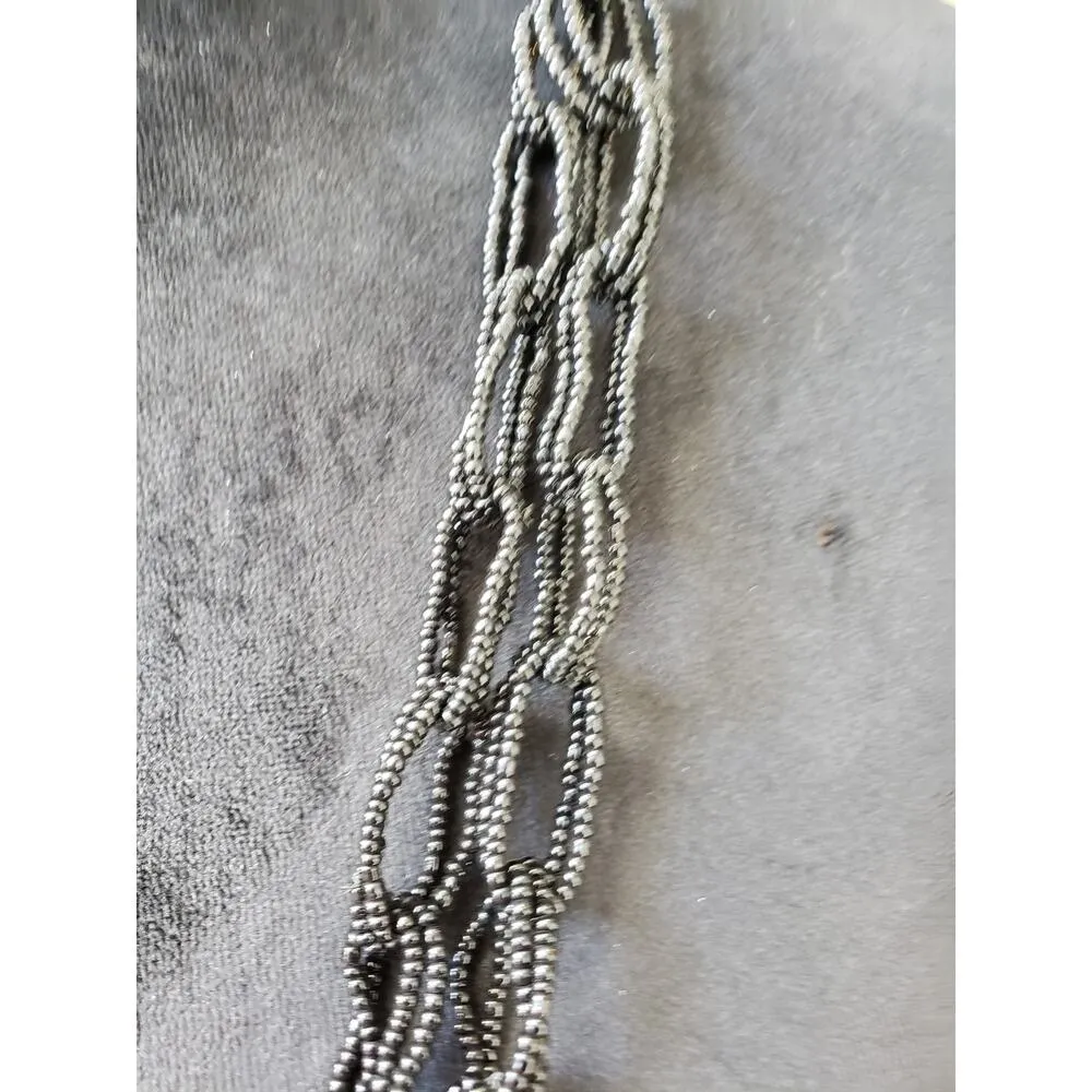 Women Fashion 2 Strand Black Seed Bead Chain Necklace Jewelry with Lobster Clasp - Image 4