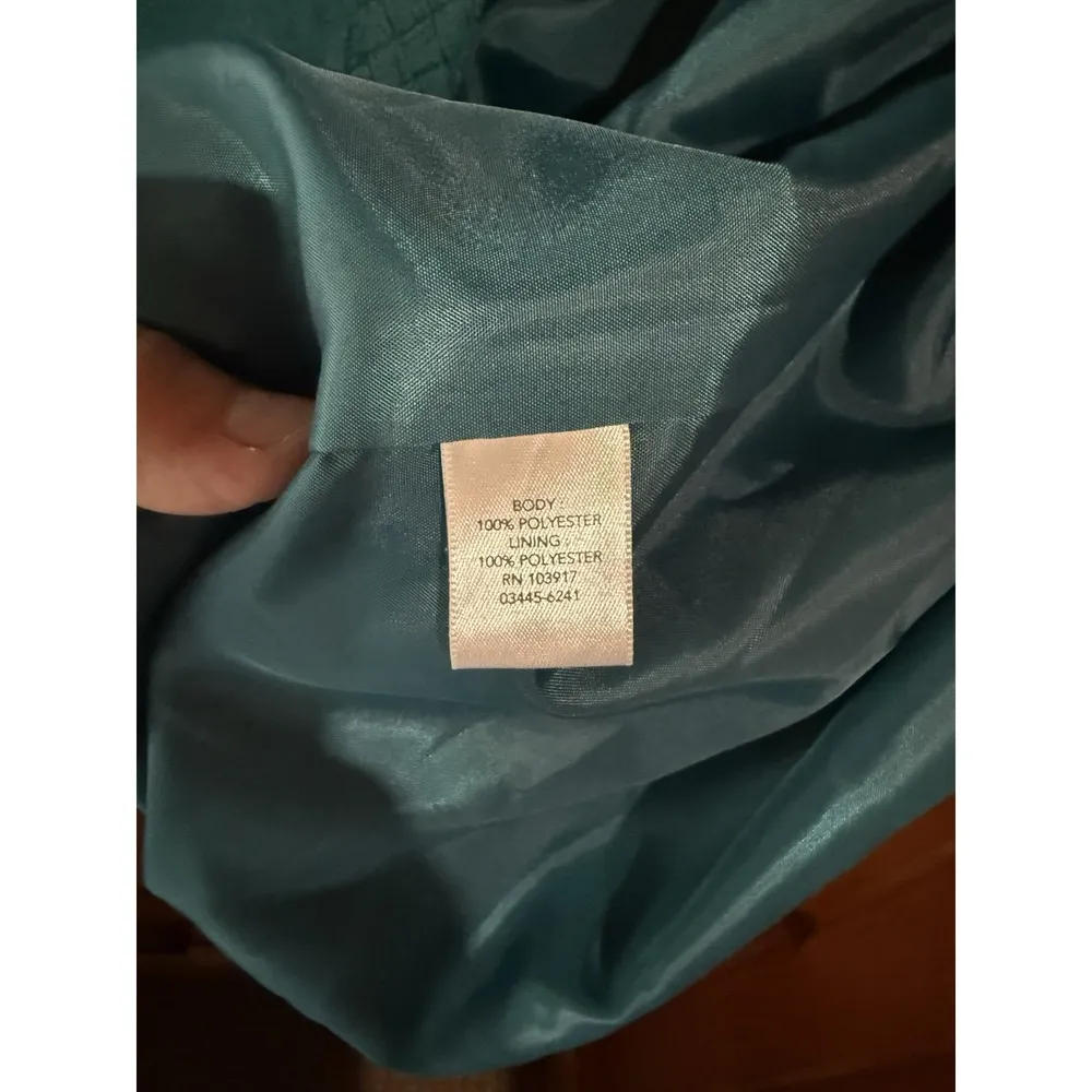 Christopher Banks Top Jacket Size Large Blue Open Front Long Sleeve Lined Career - Image 4