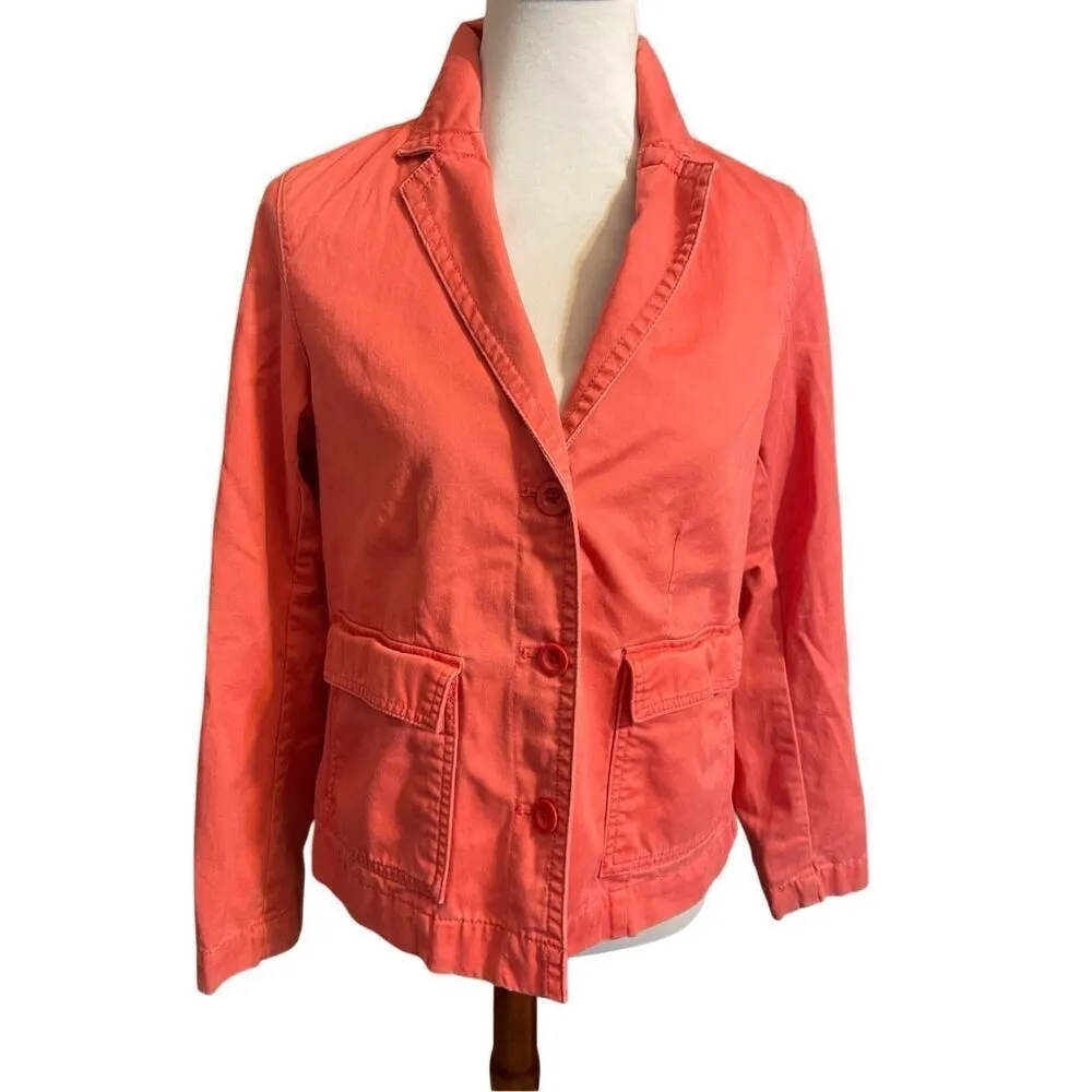 Eddie Bauer Legend Wash Coral Button Down Long Sleeve Utility Style Jacket Size - Image 3
