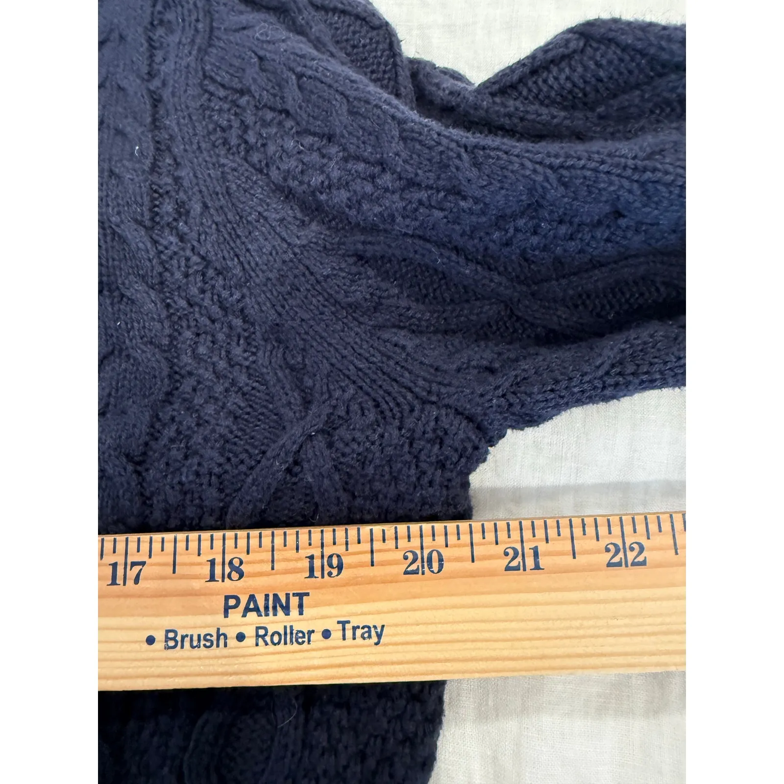 J.Crew Mercantile Long Sleeve Cable Knit Pullover Sweater Blue Women's Medium - Image 7