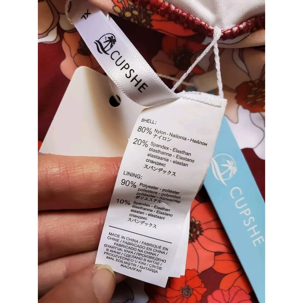 Cupshe Olivia Women XL Floral One Piece Cross Straps Back Tie Floral Swimsuit - Image 12