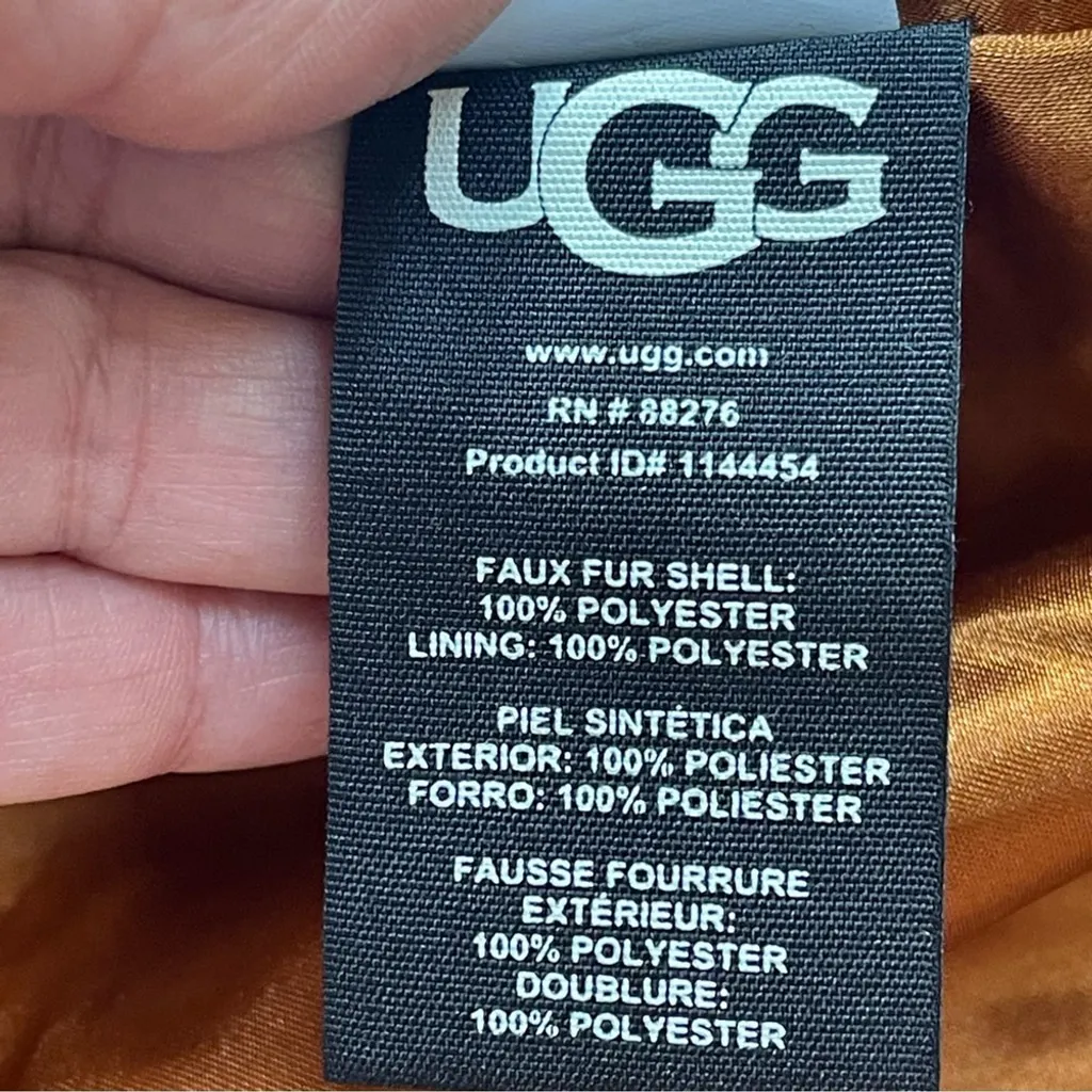 UGG Gertrude Short Teddy Coat in Chestnut Brown Sz Large Soft and cozy - Image 12