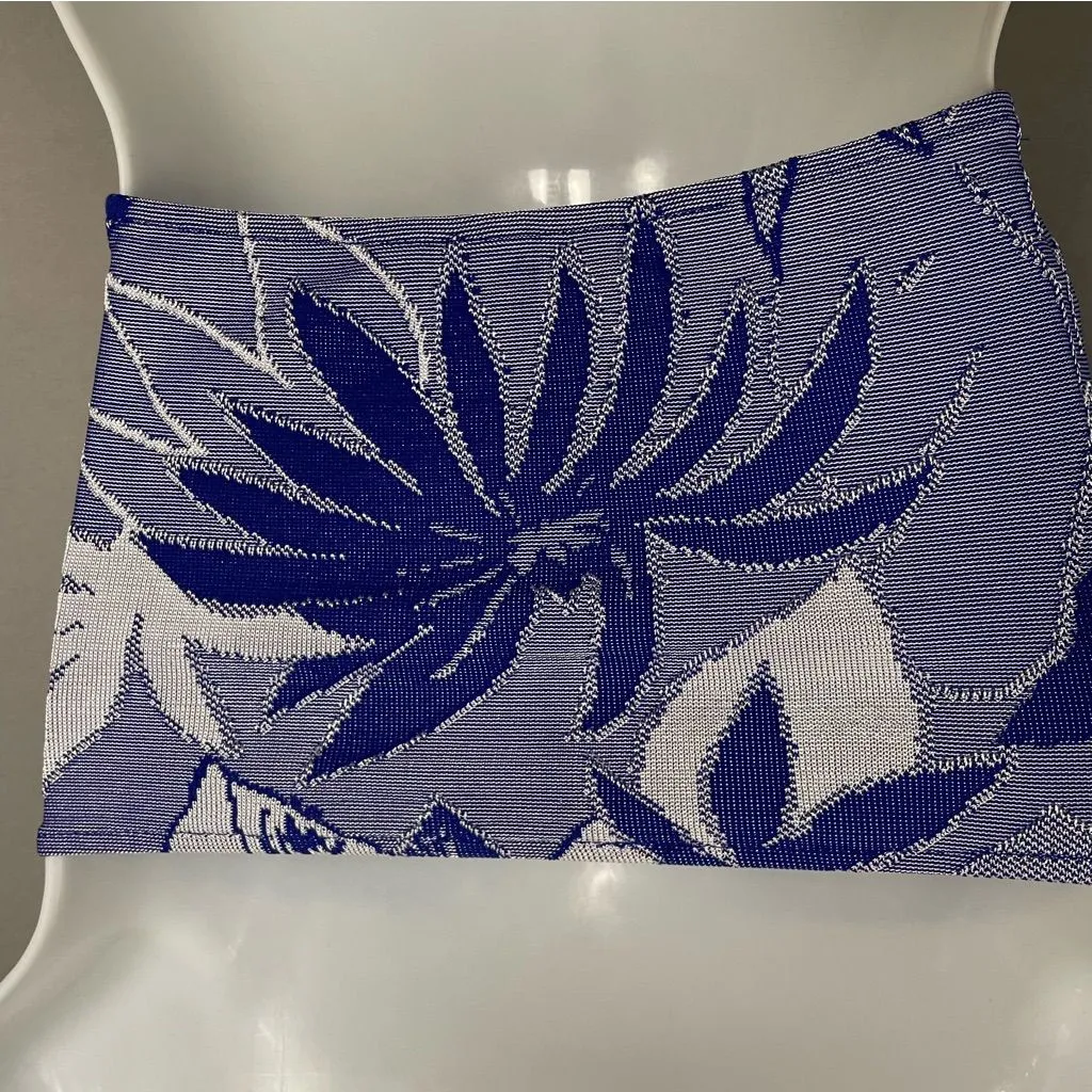 Zara‎ Halter Crop Top Blue Tropical Size Small Cut-Outs Women Beachy Palm Leaves - Image 9