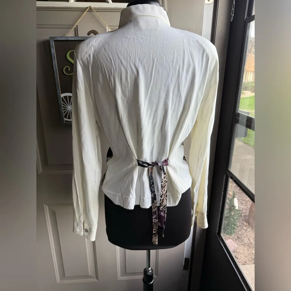 Vintage Trés Paquette Byer CA animal print vest blouse, size large White - Image 6