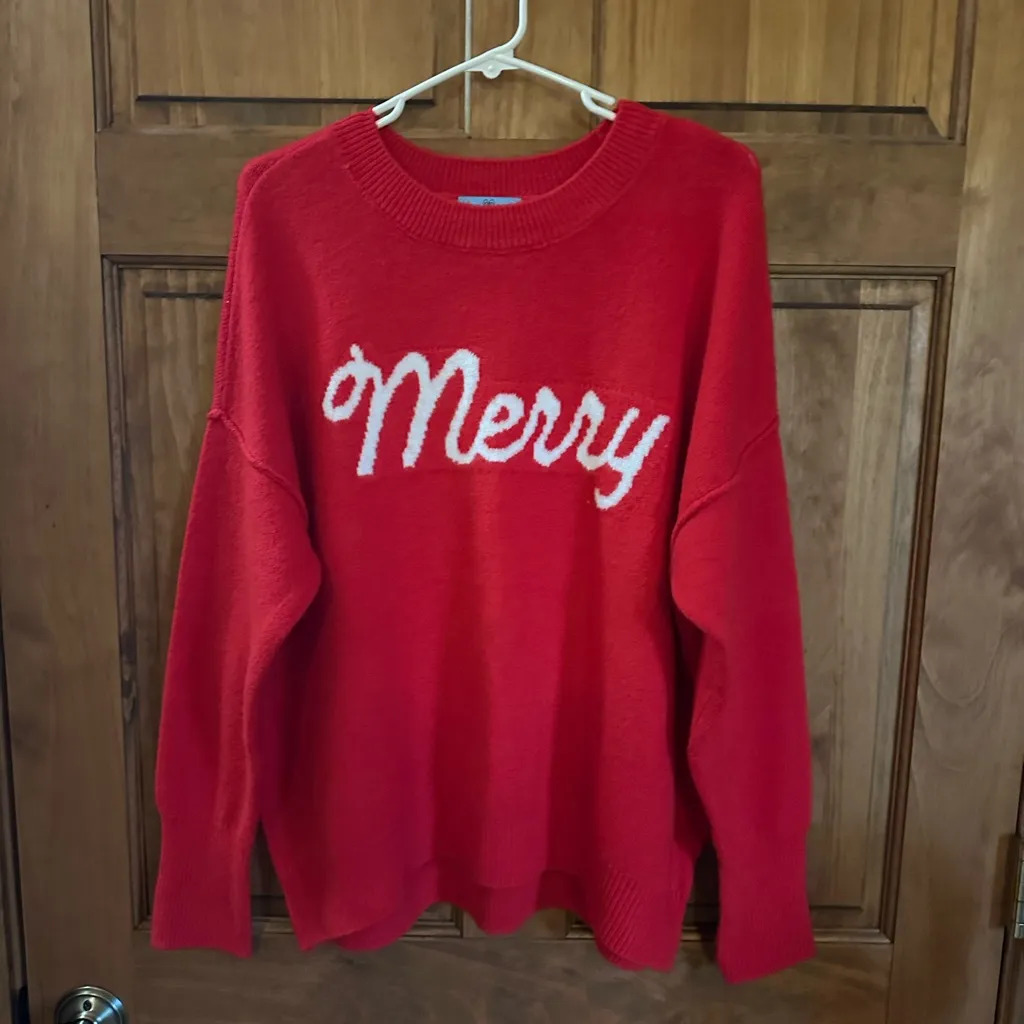 CeCe Red 'Merry' Christmas Sweater! Women’s size medium! - Image 2