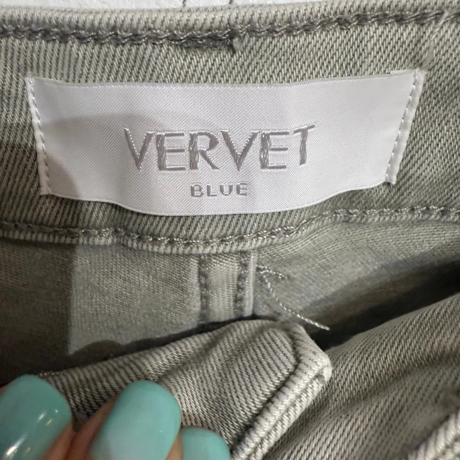 Vervet Gray Leslie 90’s Vintage Flare Wide Leg Crop Jeans Sz 26 - Image 5